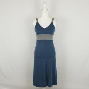 Kuhl Women's XS Blue Gray Color Block V-Neck Sleeveless Knit Knee Length Dress